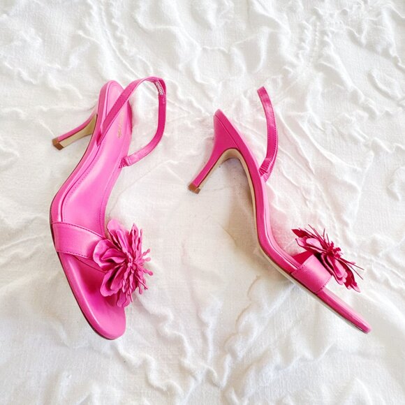 Larroudé Hibiscus Slingback Sandal Magenta Size 8 New - Picture 4 of 8
